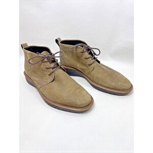 ECCO Chukka Boots Mens 9-9.5 US Brown Nubuck Waterproof Gore-Tex Casual Ankle